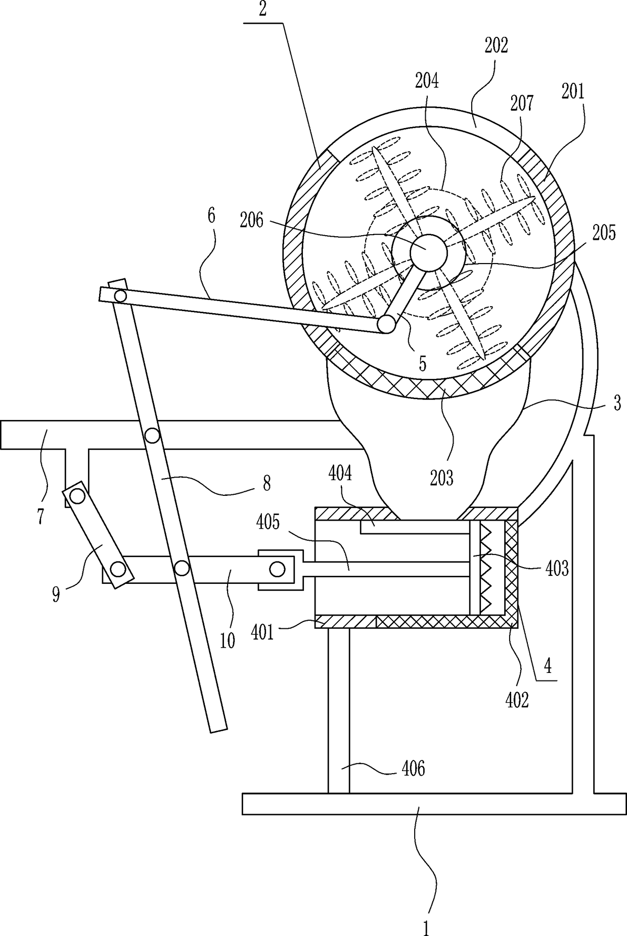 Agglomerated fertilizer de-agglomerating facility for garden fertilizing