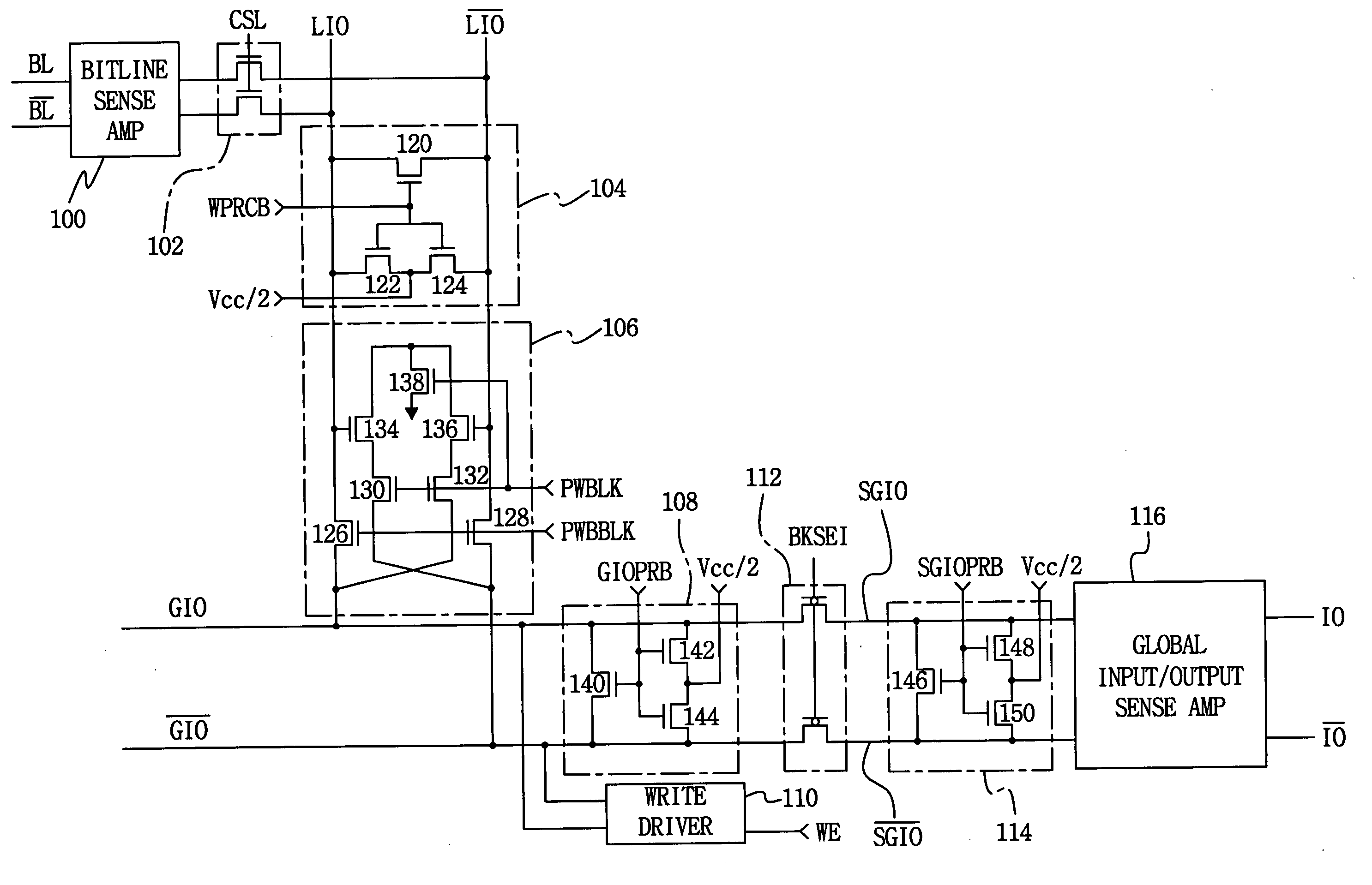 Semiconductor memory device having hierarchical structure of data input/output line and precharge method thereof