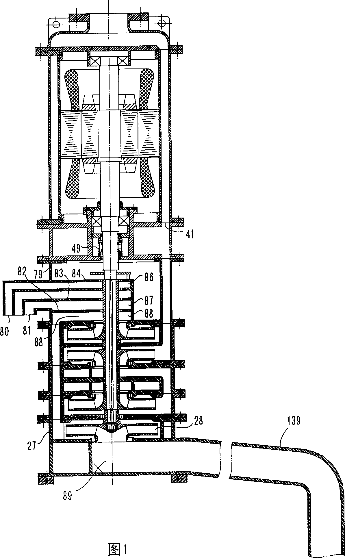 Vertical pump for mine