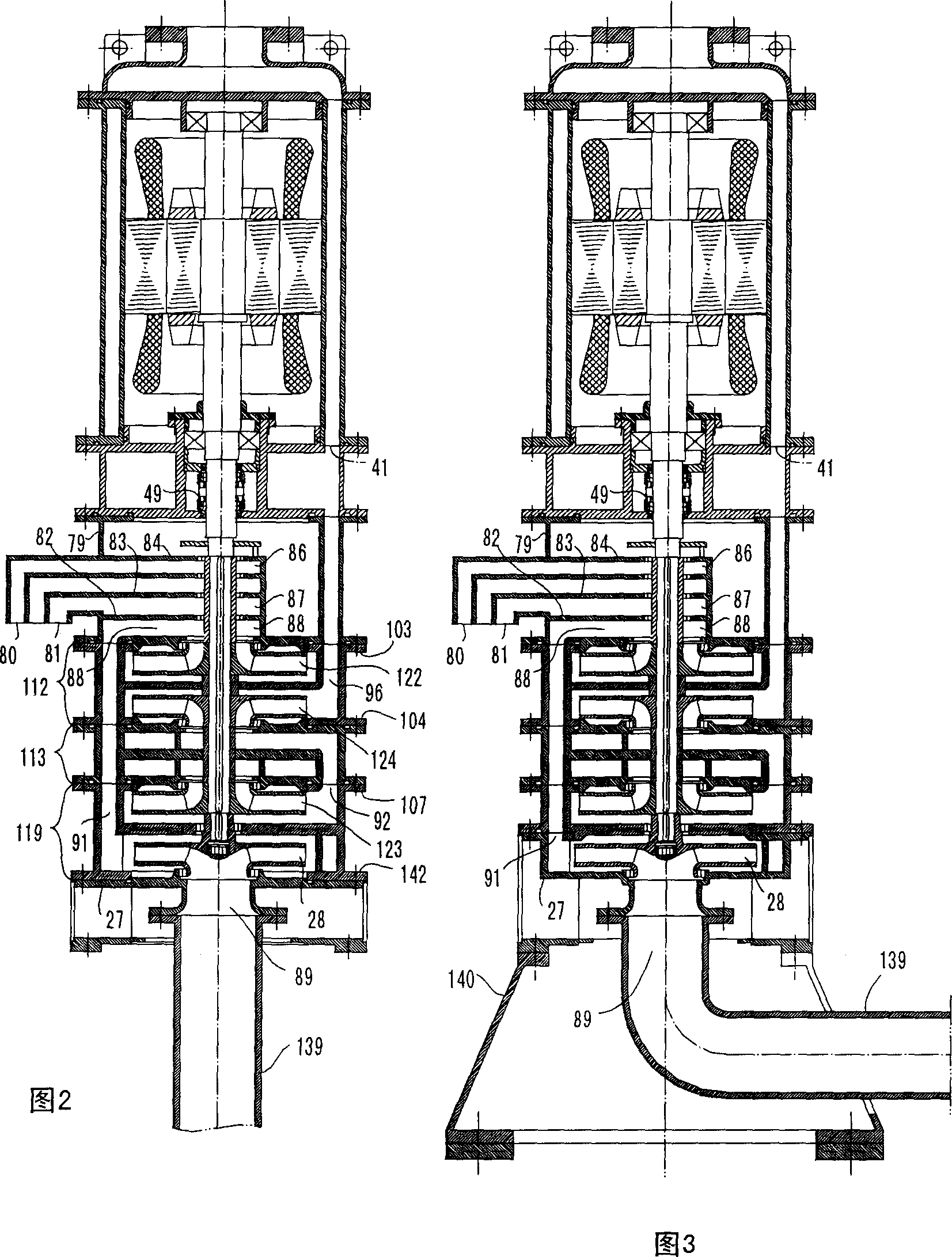 Vertical pump for mine