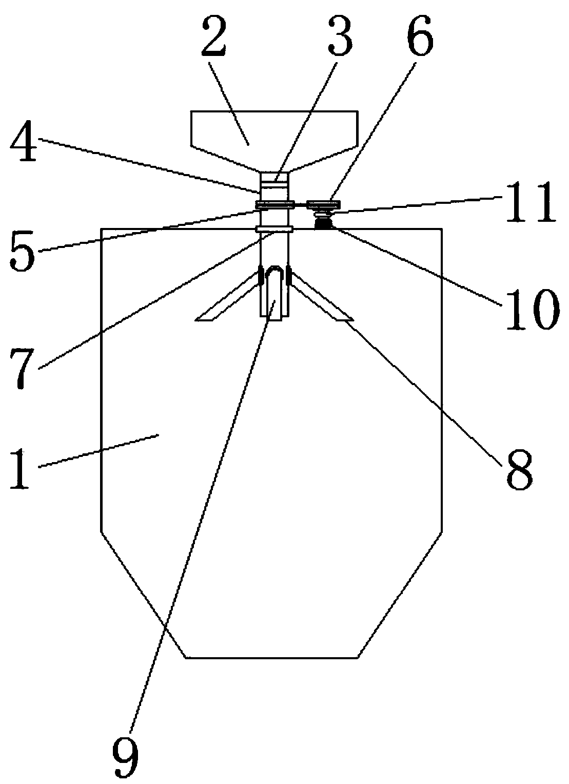 Calcined coke bin anti-segregation device having even shaking function