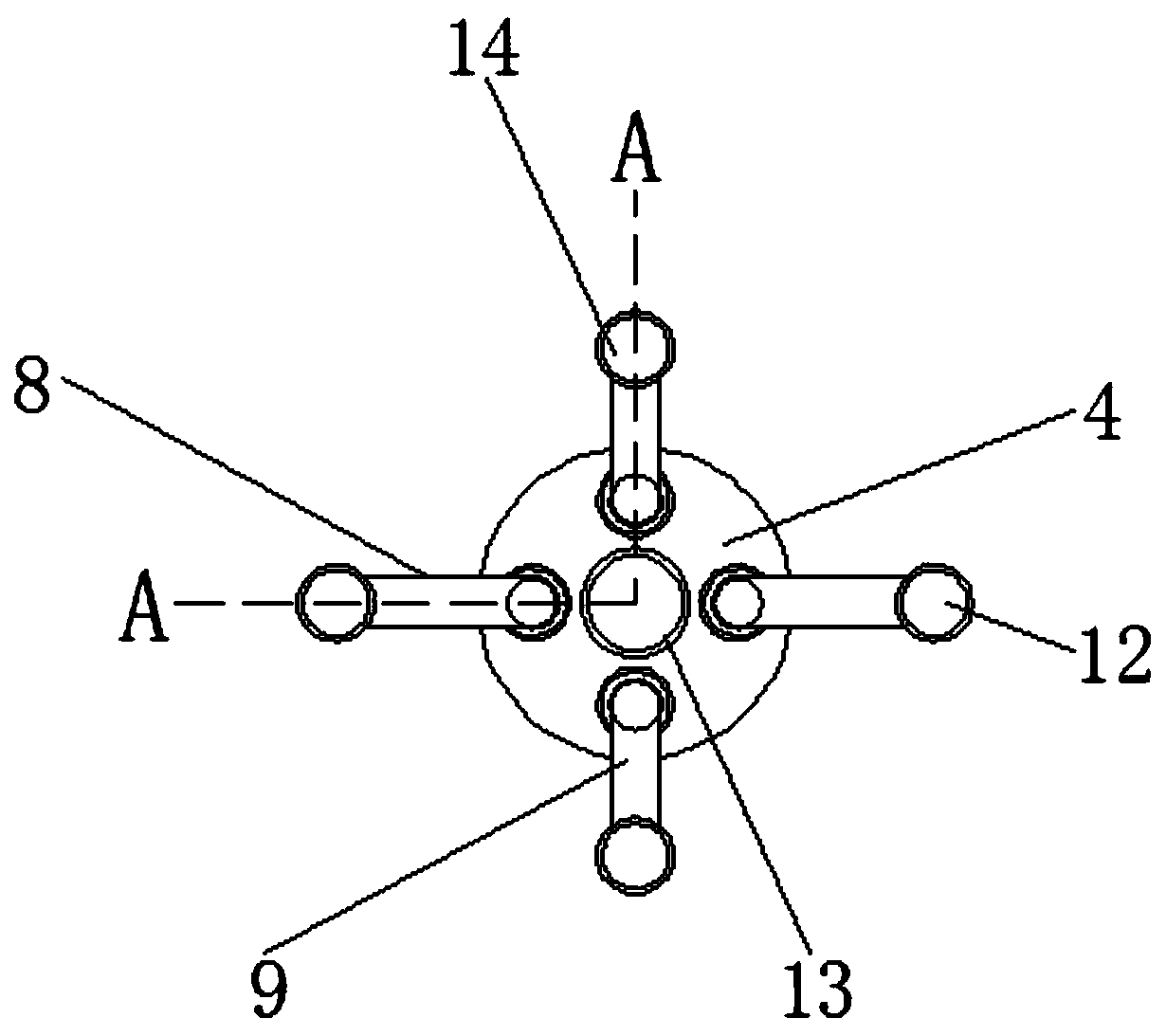 Calcined coke bin anti-segregation device having even shaking function