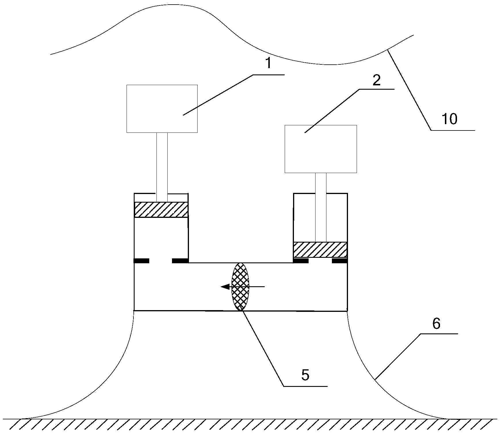 U-shaped tube type wave power generation device adopting double floaters