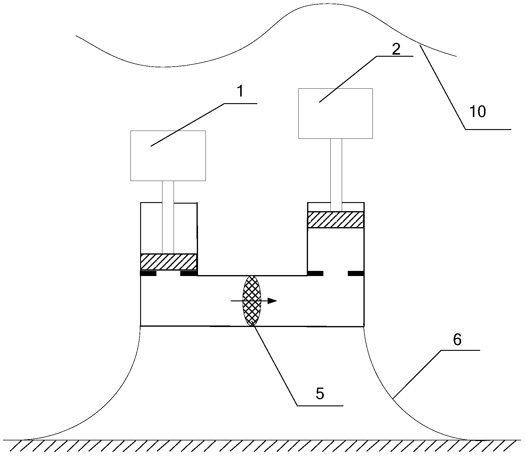 U-shaped tube type wave power generation device adopting double floaters