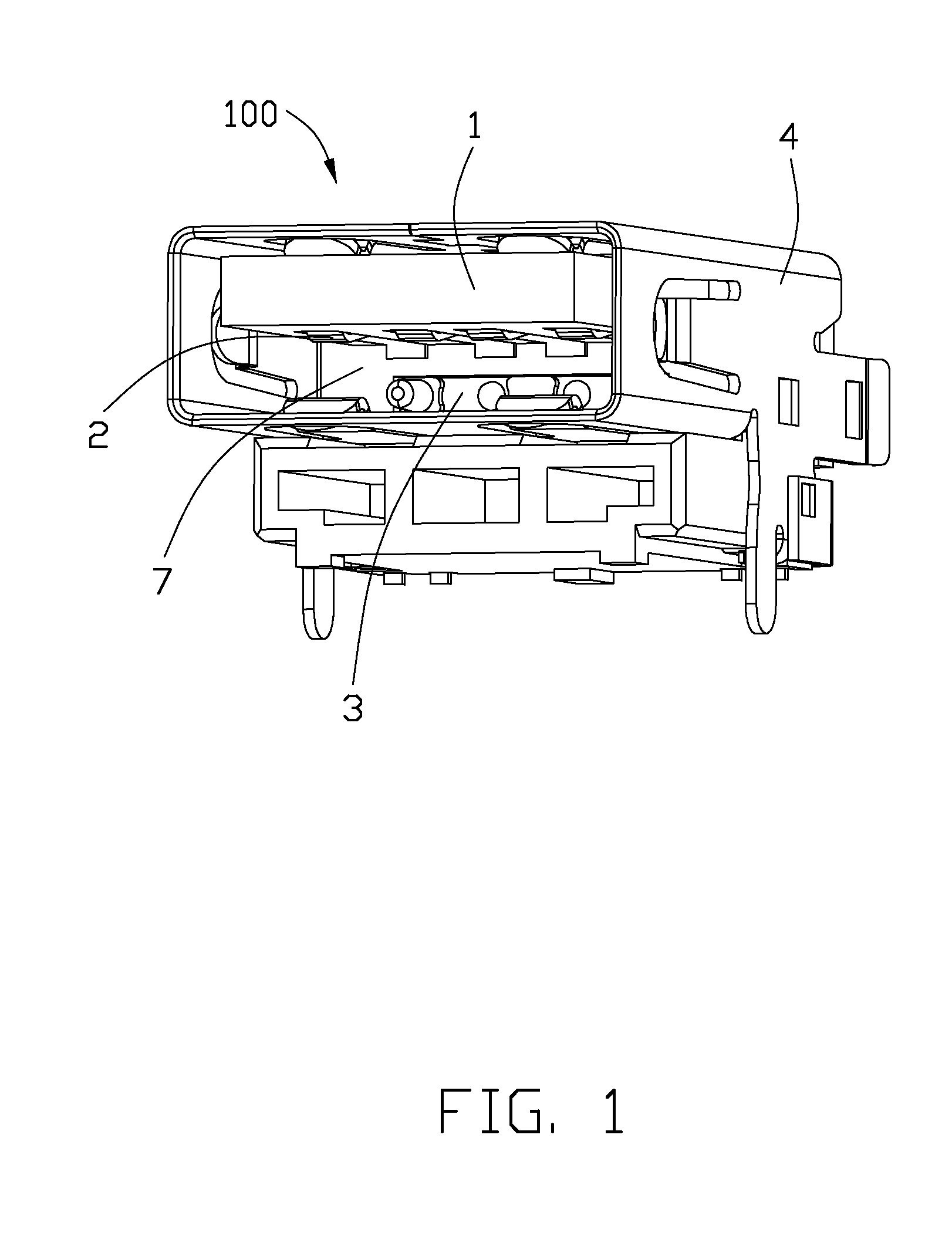 Connector with improved impedance between contacts thereof