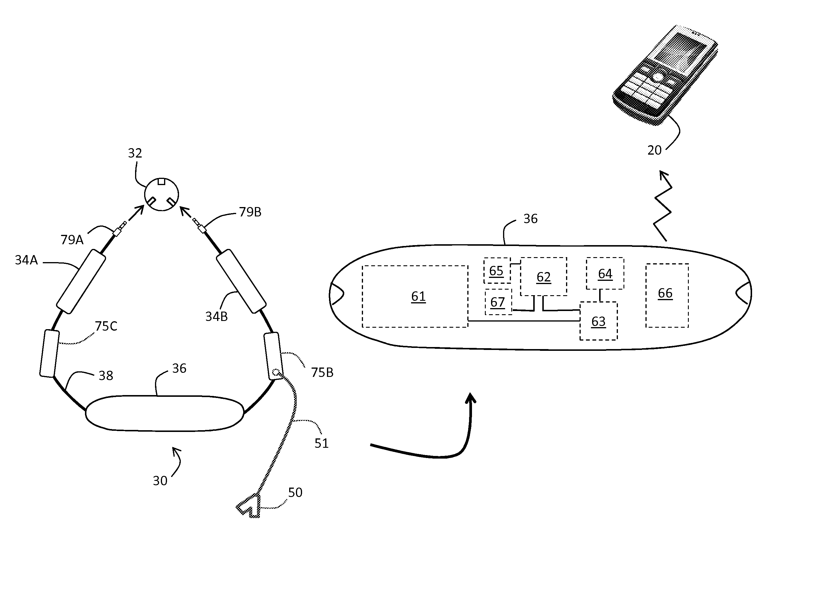 Necklace-shaped physiological monitor