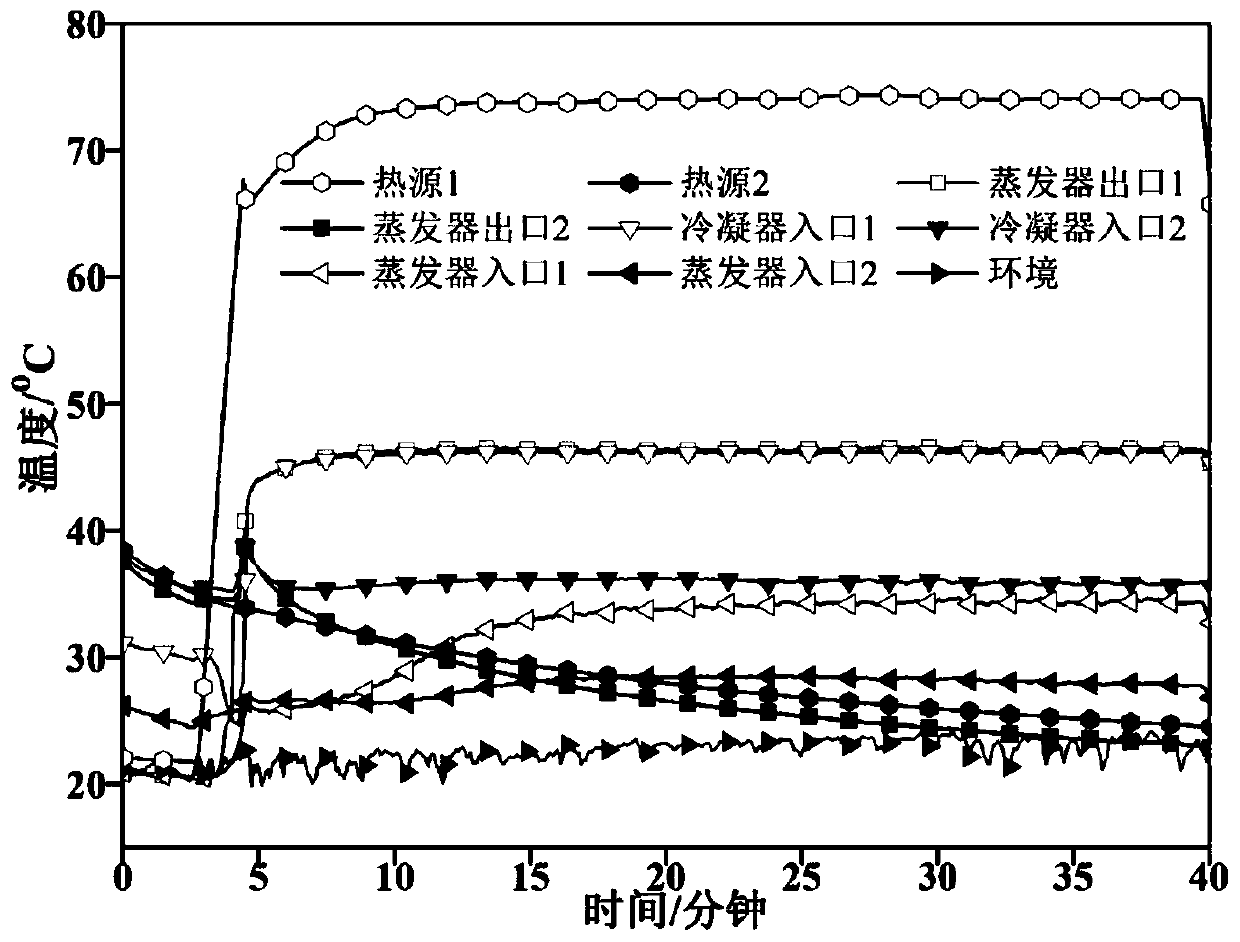 Double-evaporator loop heat pipe