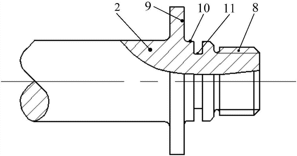 Runoff type supercharger turbine rotating shaft structure and molding process thereof