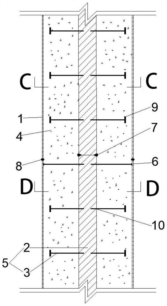 Concrete filled steel tubular column with wolf tooth core column