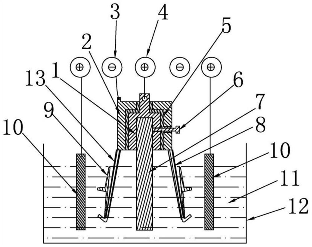 Hollow part electroplating device