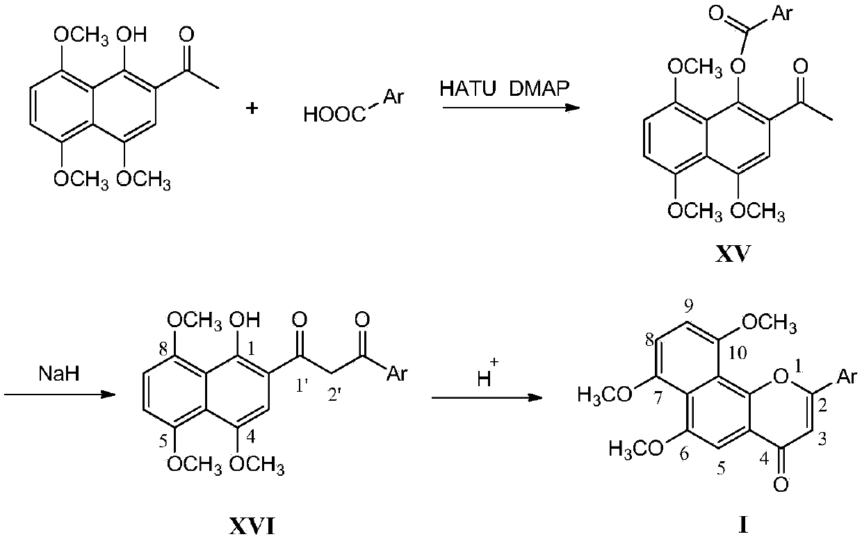 Water-soluble aza-alpha-naphthoflavone compound and preparation method and medical application thereof