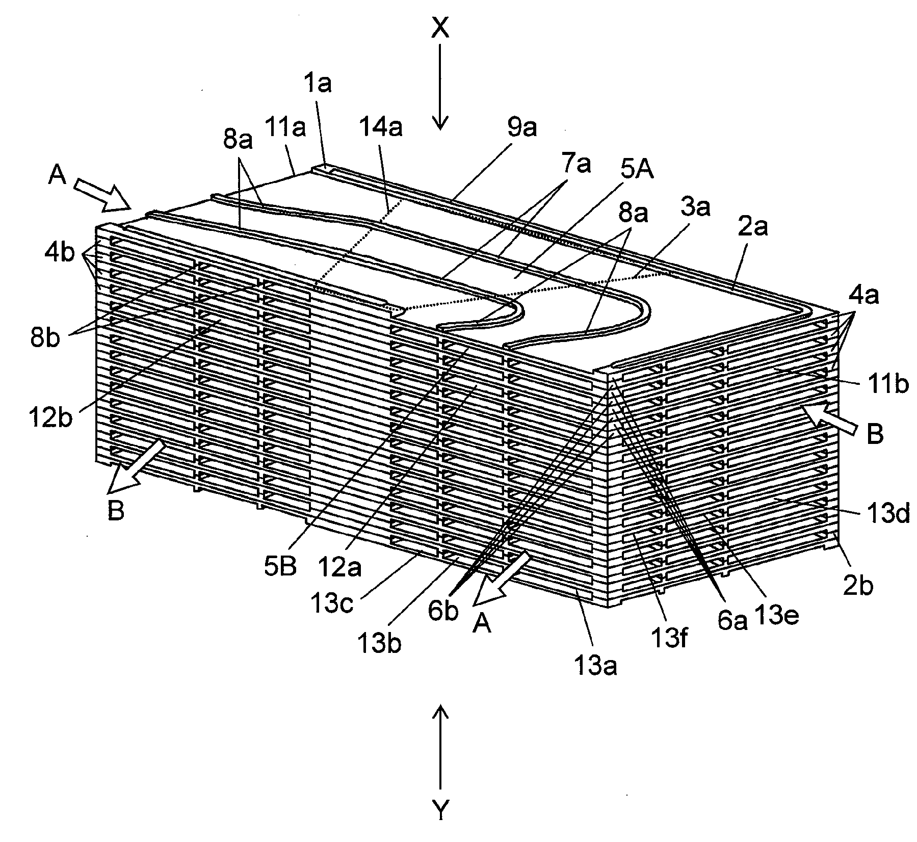 Heat exchanging element