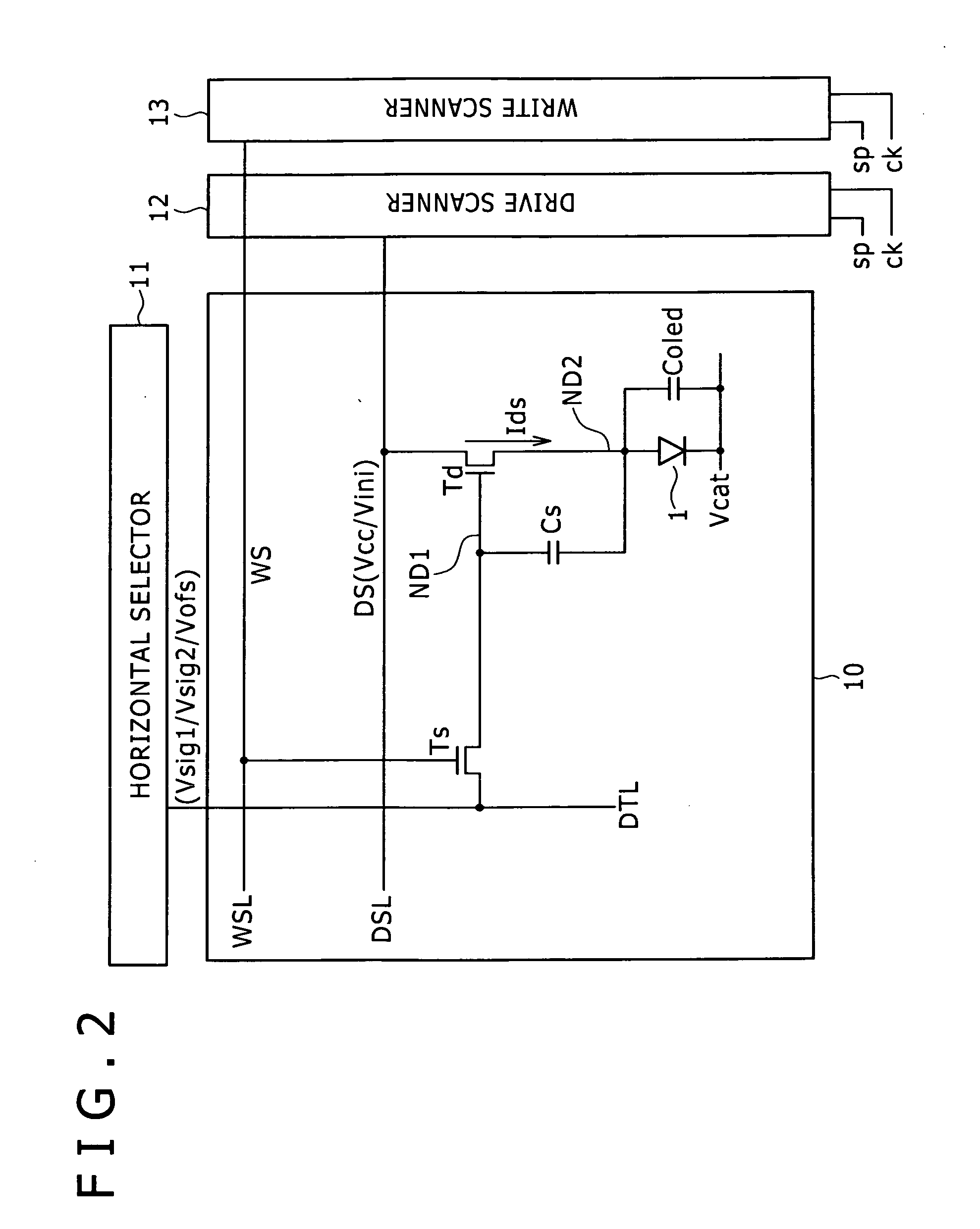 Display device and display driving method therefor