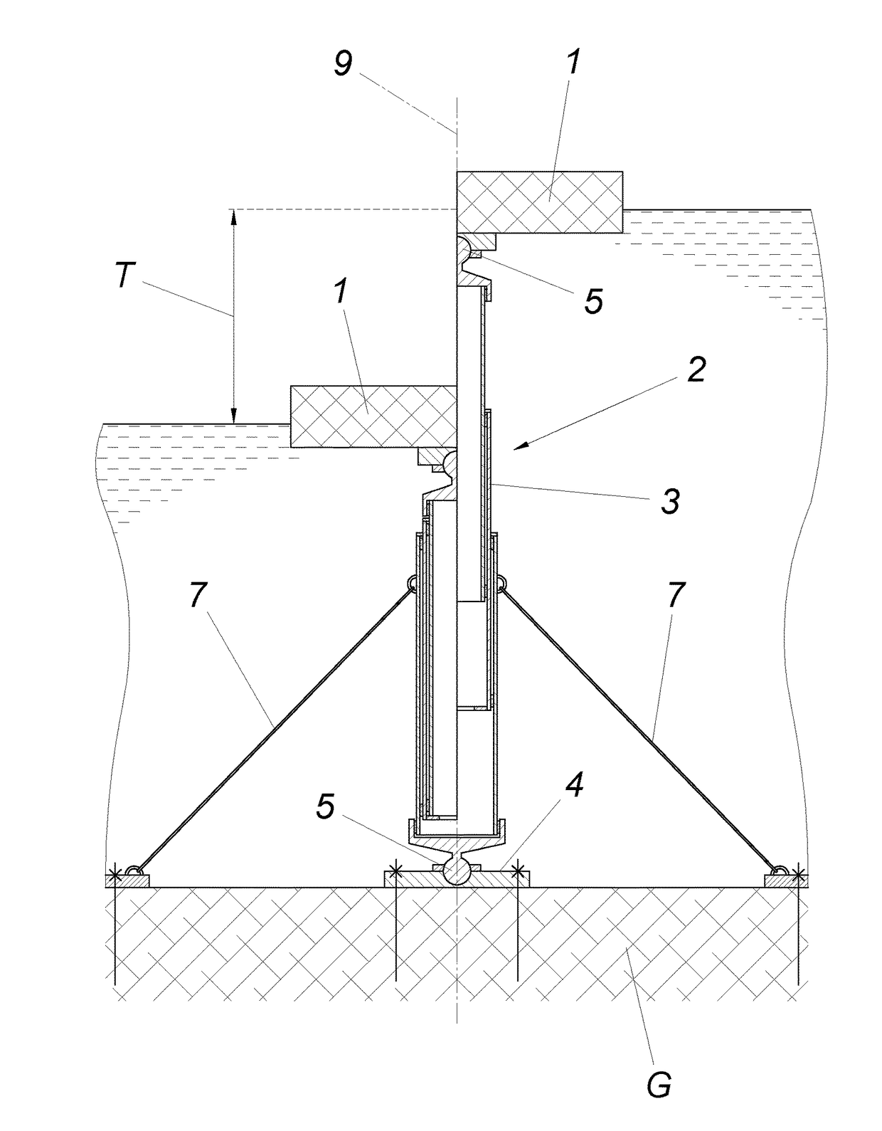 Device for securing floating bodies