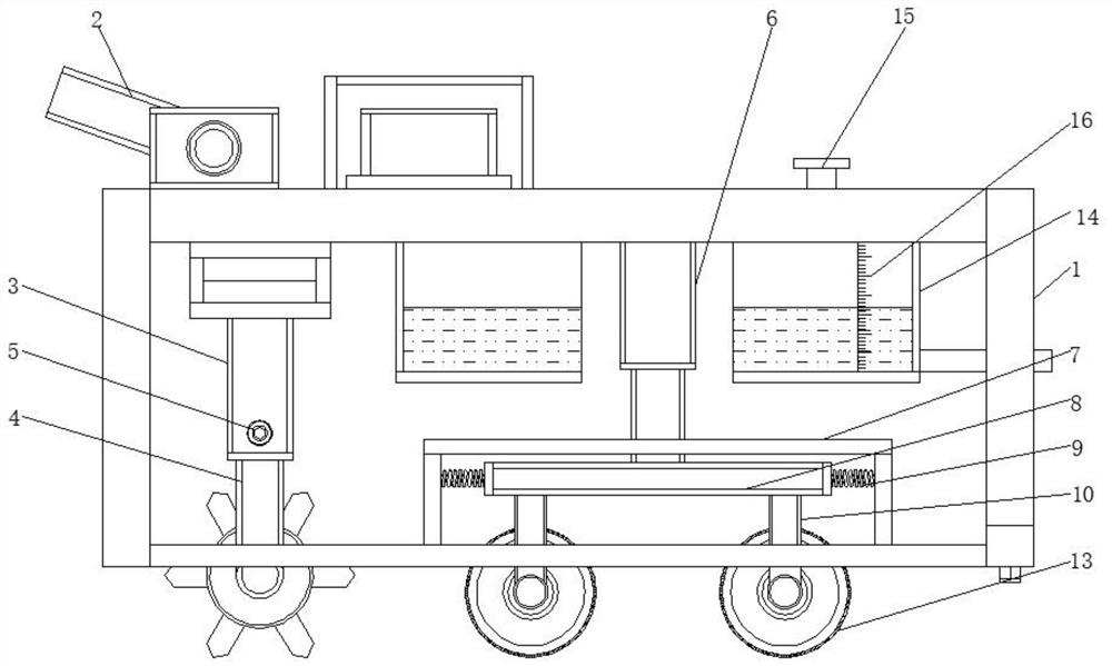 Agricultural land leveling device capable of adjusting rolling weight