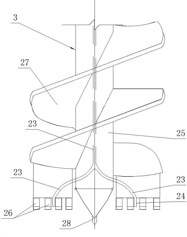 Pressurized type long bored pile machine and method for drilling by means of pile machine