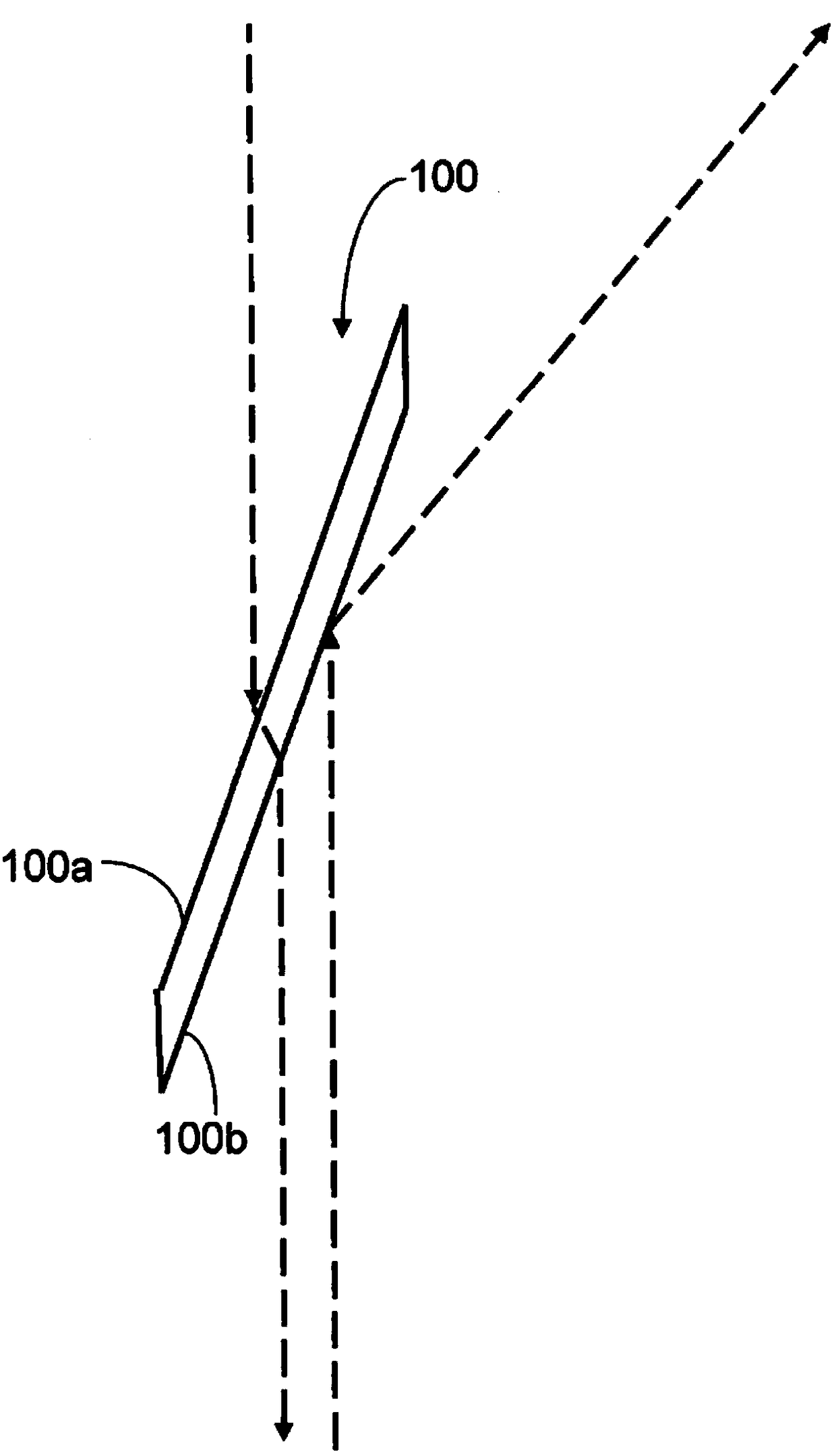 Beamsplitter for achieving grazing incidence of light