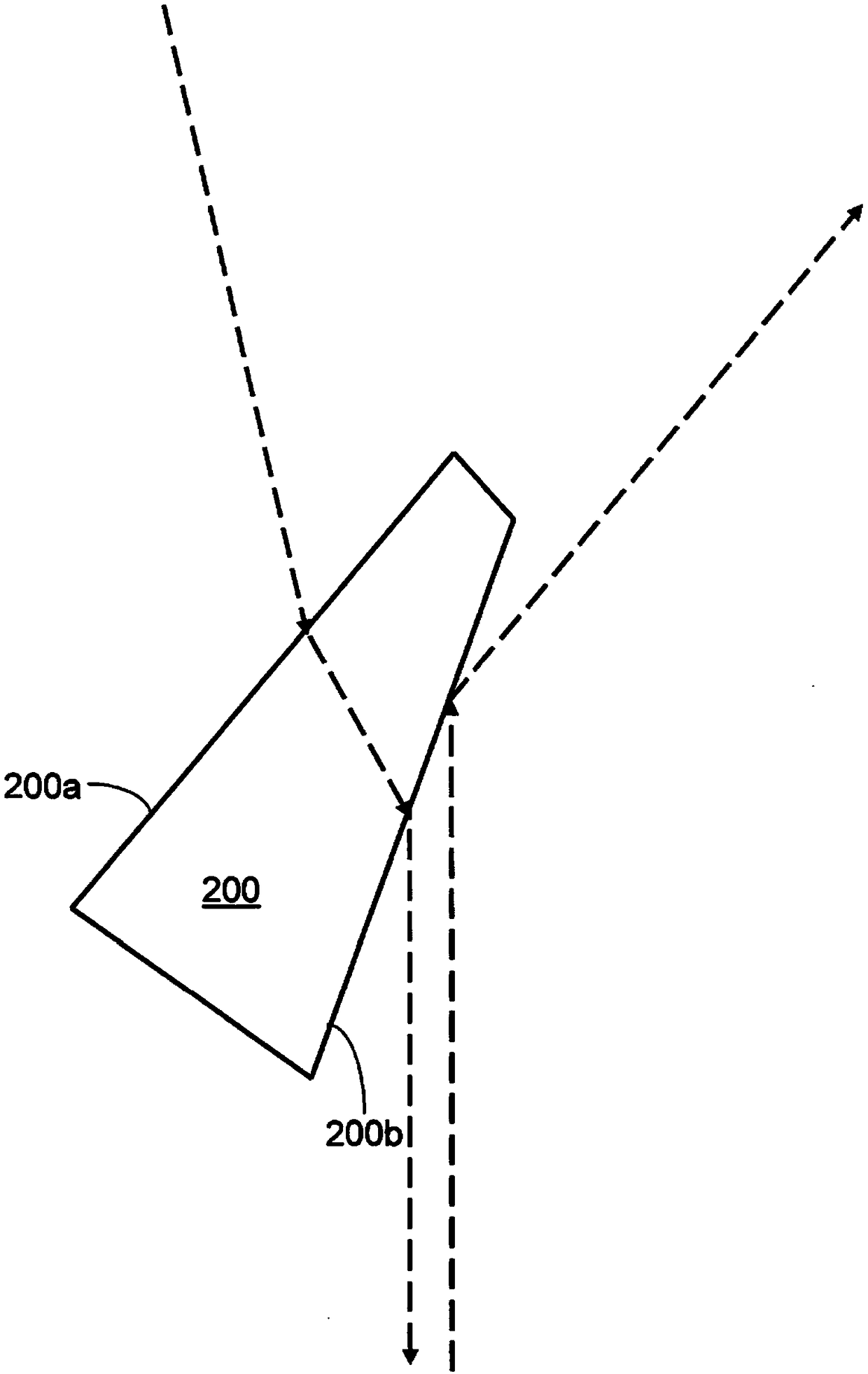 Beamsplitter for achieving grazing incidence of light