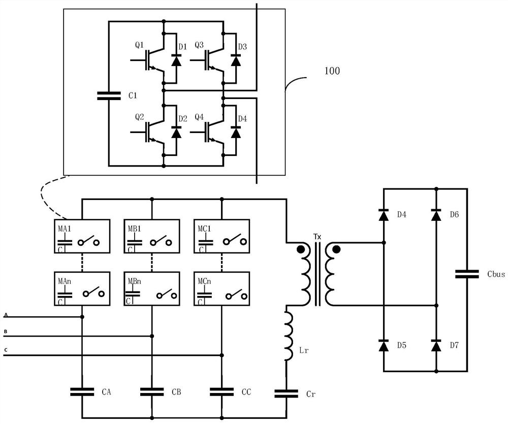 Isolation matrix converter and control method