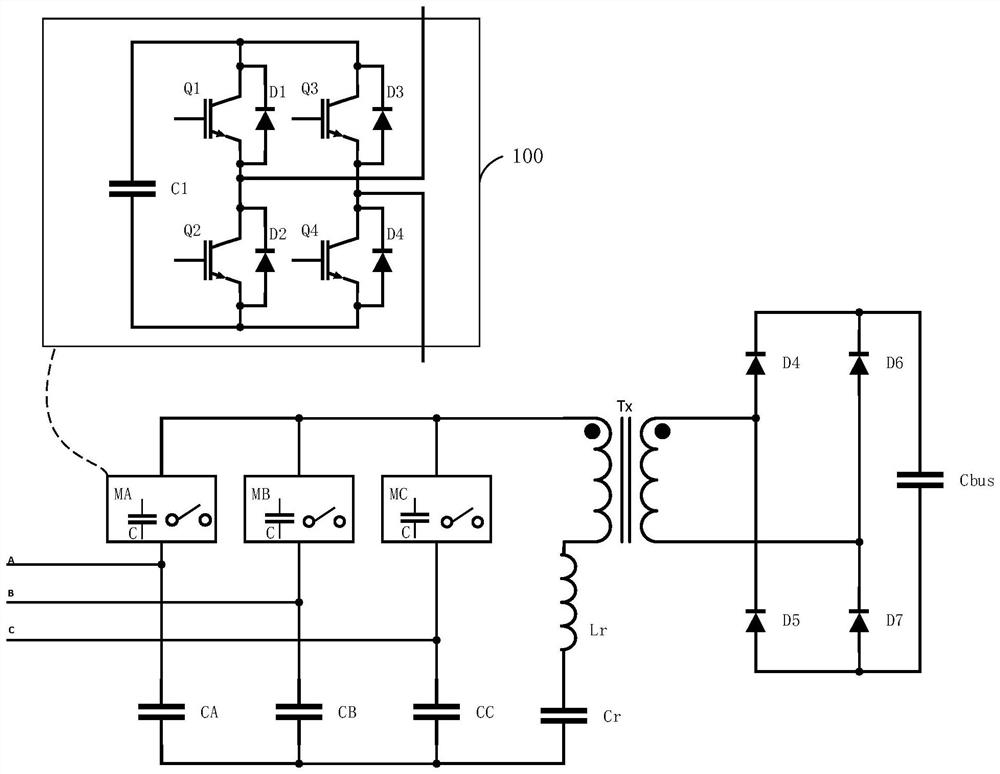 Isolation matrix converter and control method