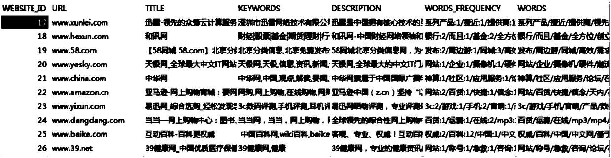 Internet website automatic classification method based on deep learning