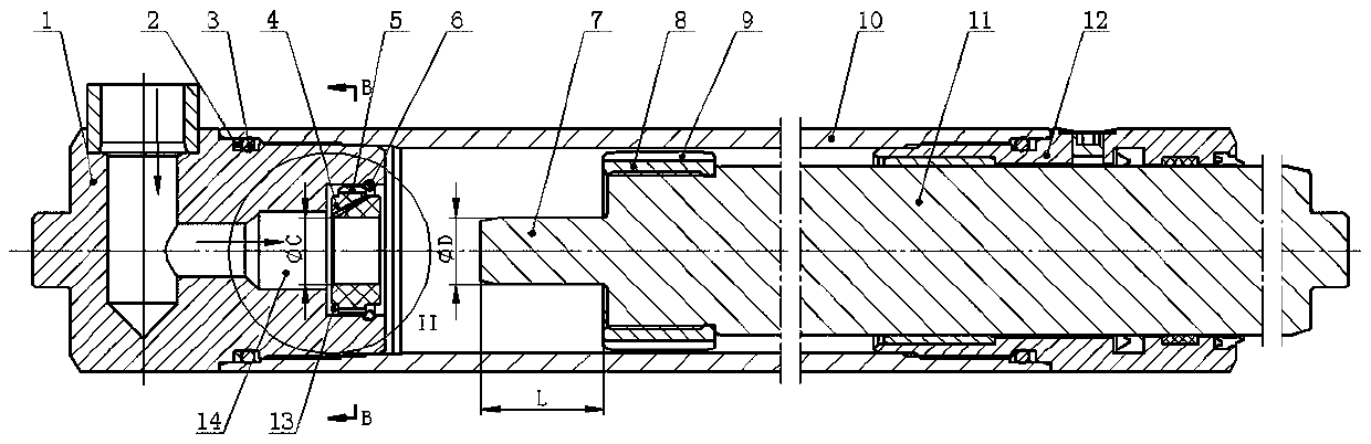 Lifting oil cylinder with buffer structure