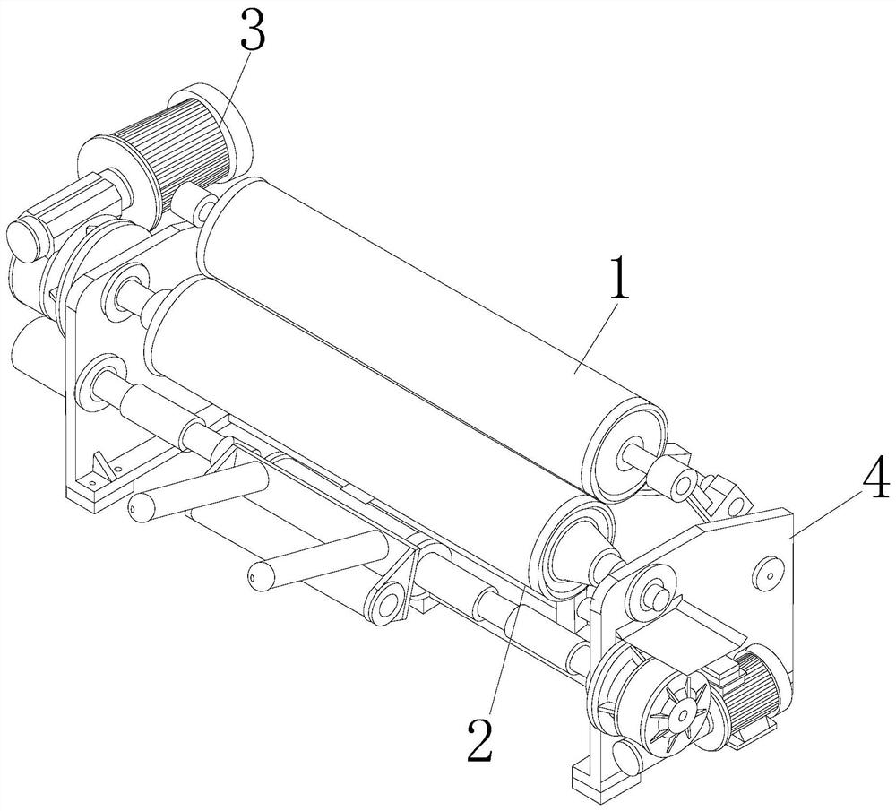 Film-pressing roller assembly of thin film processing assembly line