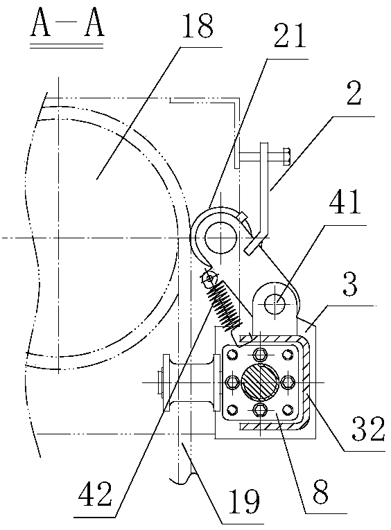 Rope guide device with adjustable rope guide device and casing pipe type rope pressing device