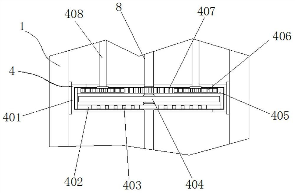 An anti-glare glass production device with safety protection and stable base