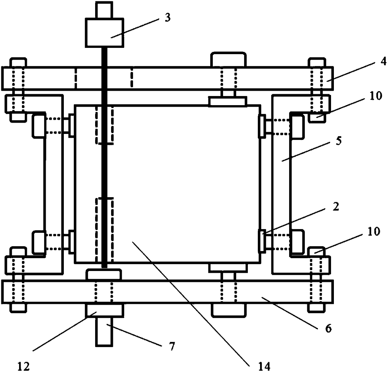 A pull-out test device suitable for testing the bond-slip hysteretic performance of reinforced bars