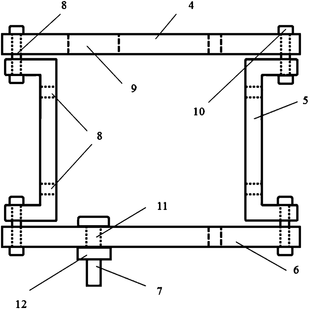 A pull-out test device suitable for testing the bond-slip hysteretic performance of reinforced bars