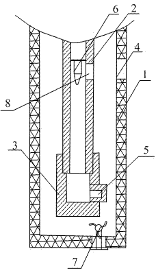 Stirrer with stretch-in stirring vane arranged outside bottom of stirrer