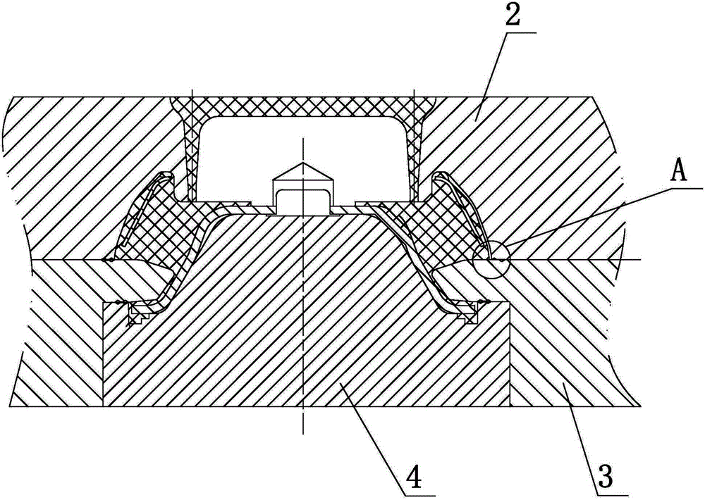 Top rubber sulfuration die