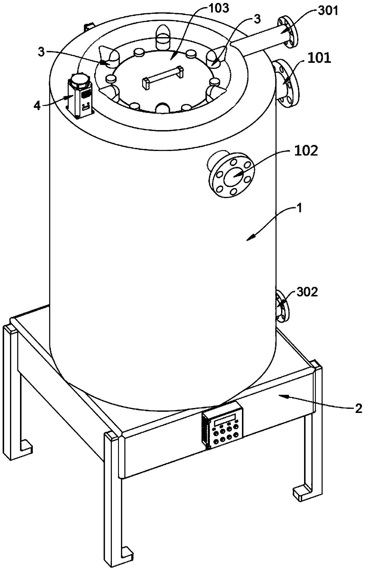 Integrated unsealed tank for waste heat recovery of industrial wastewater