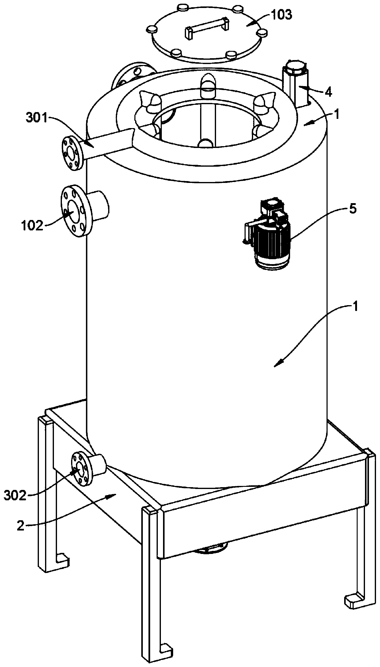 Integrated unsealed tank for waste heat recovery of industrial wastewater