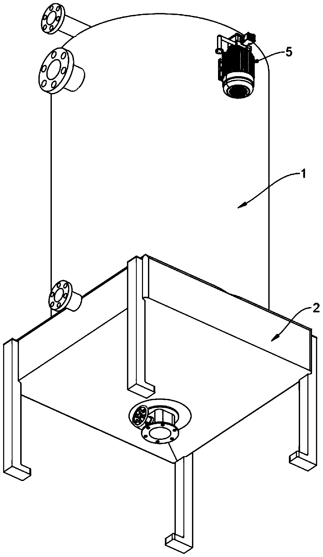 Integrated unsealed tank for waste heat recovery of industrial wastewater