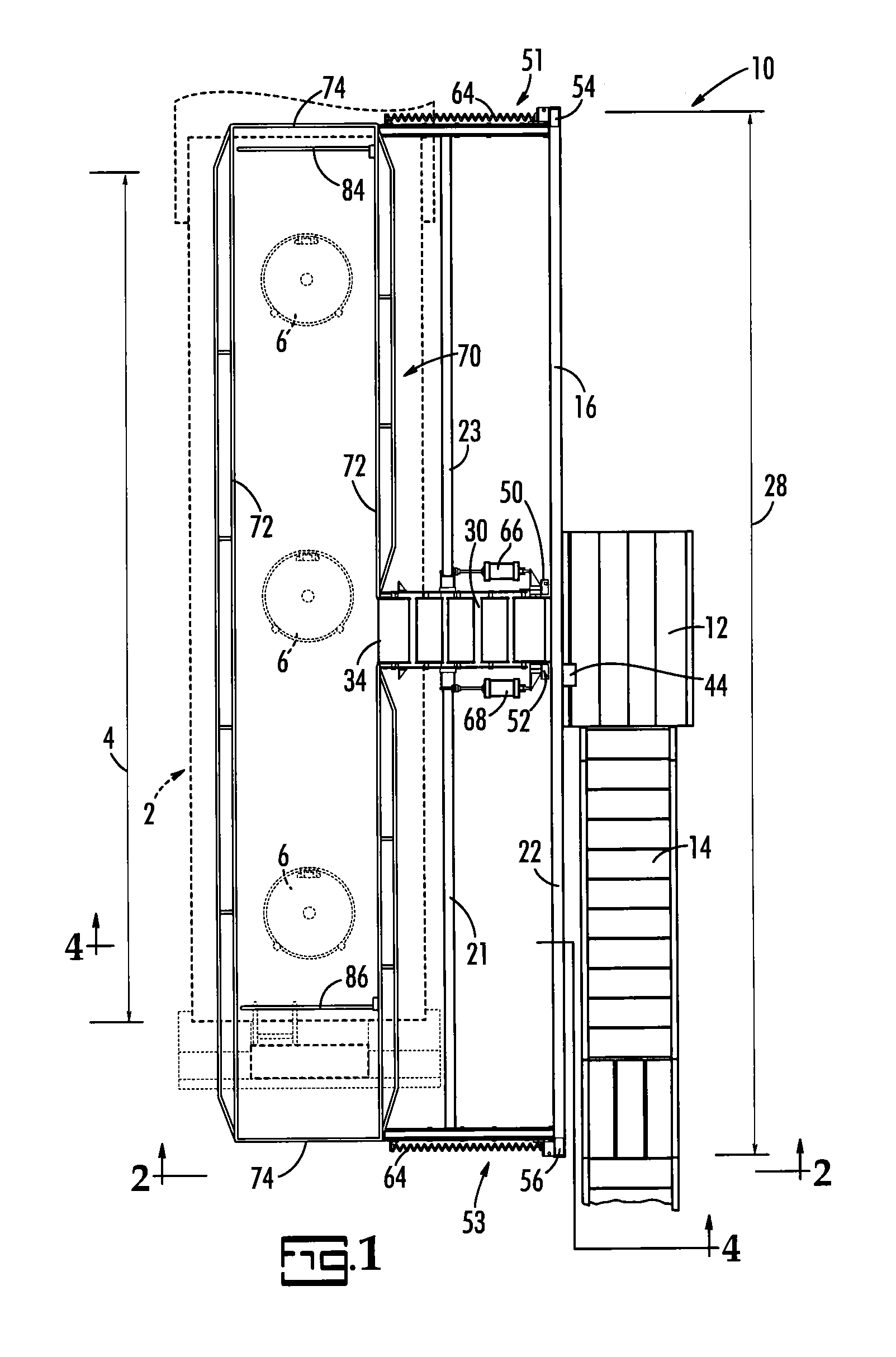 Tracking gate for extended gangway