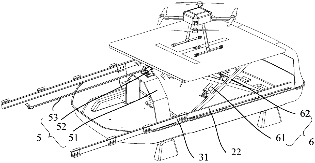 Vehicle-mounted tethered aircraft mounting device and aircraft monitoring system