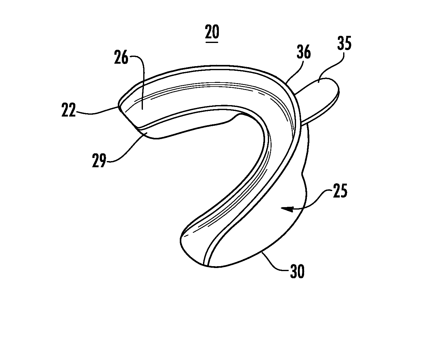 Mouthguard formed of propylene/alpha-olefin polymer elastomer