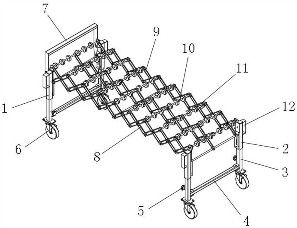 Movable telescopic roller bearing unloading device