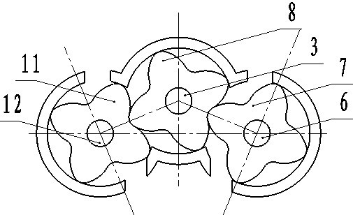 Three-axis Roots vacuum pump