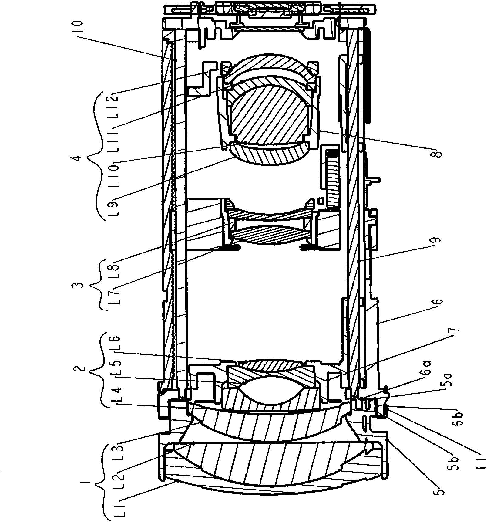 Aligning device of zoom lens tube