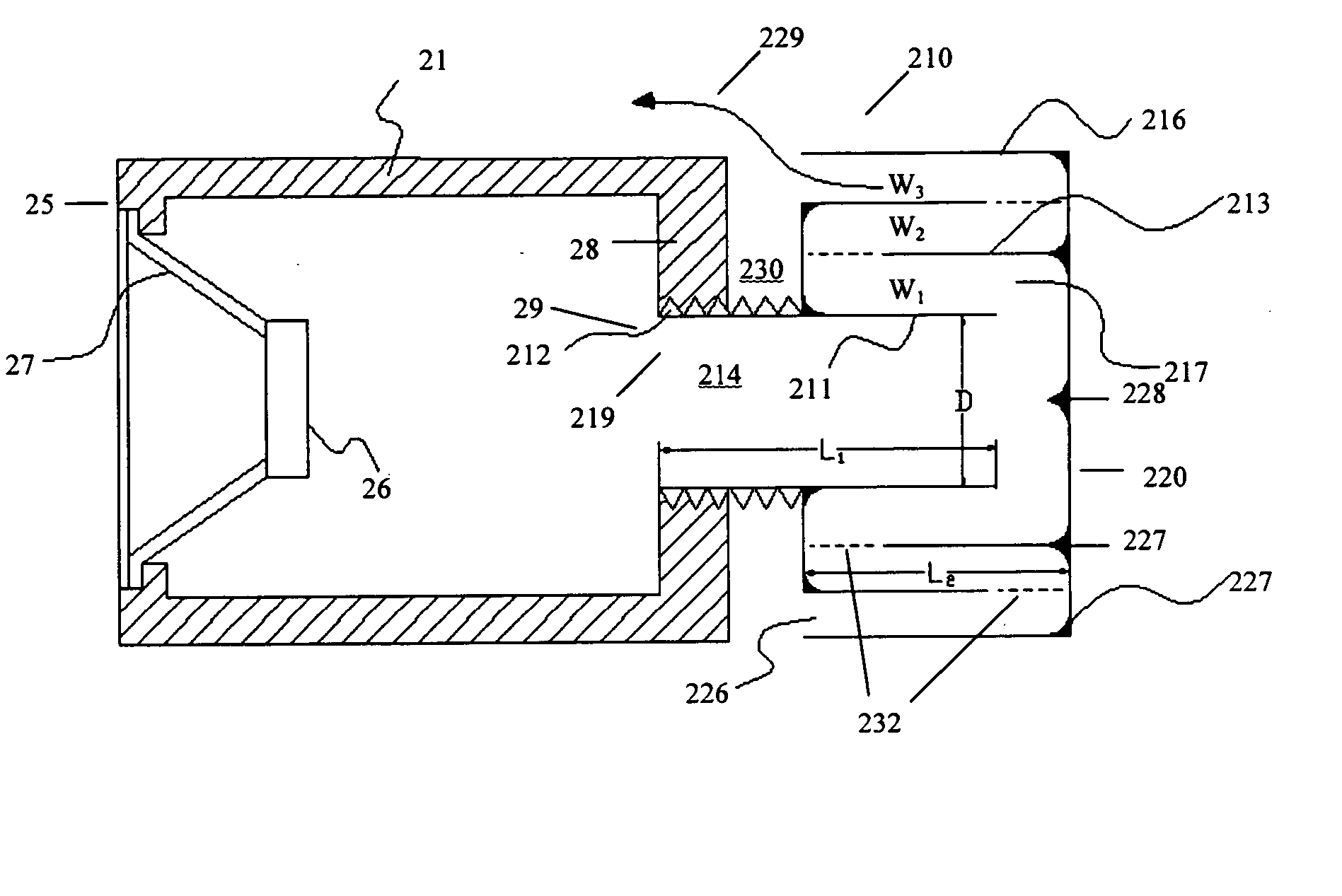 Speaker with externally mounted acoustic extension