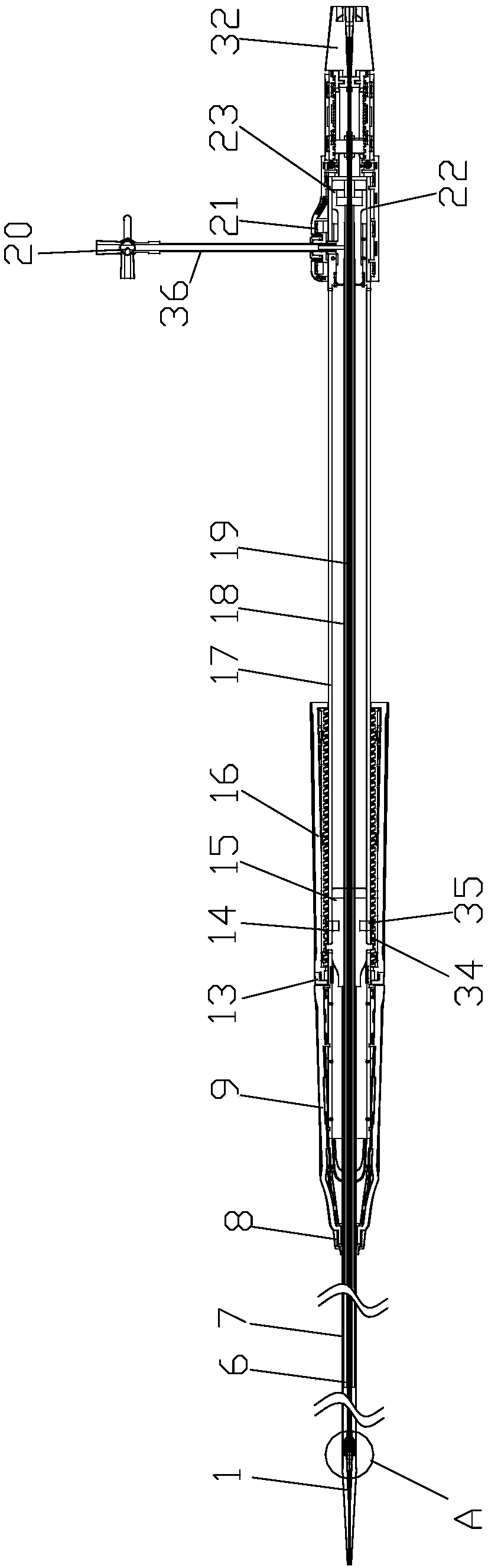 Delivery and release device of aortic stent