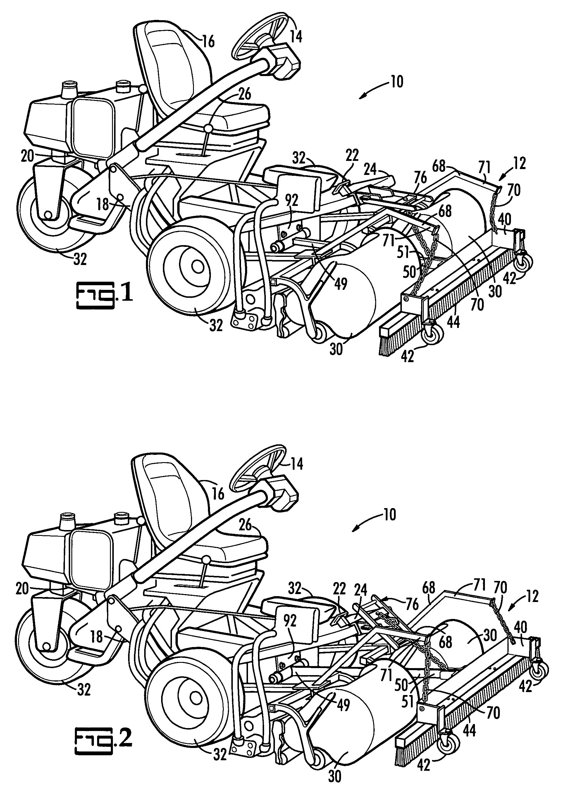 Brush attachment for golf course greens mower