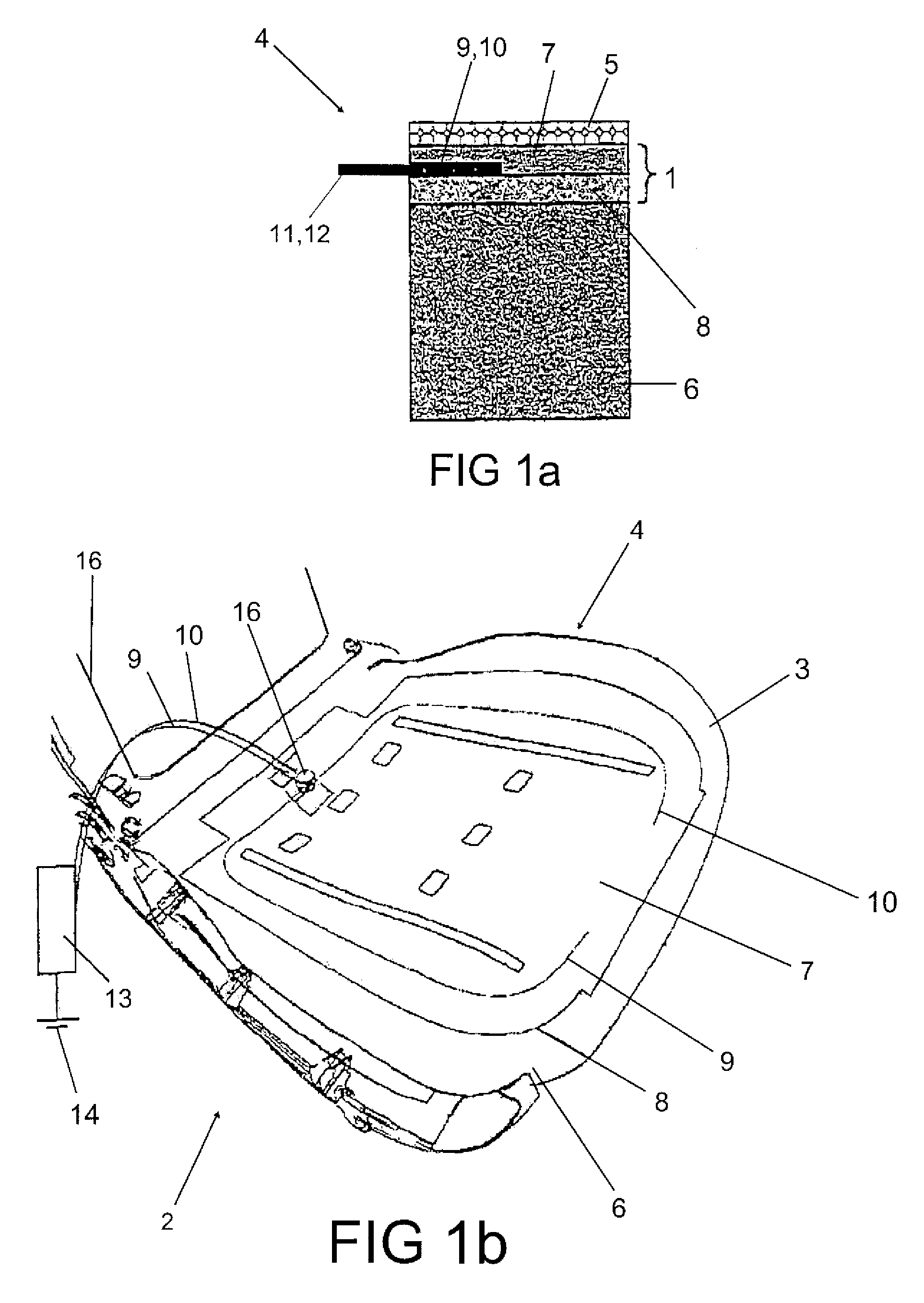 Surface heating system and method for producing it and a heatable object