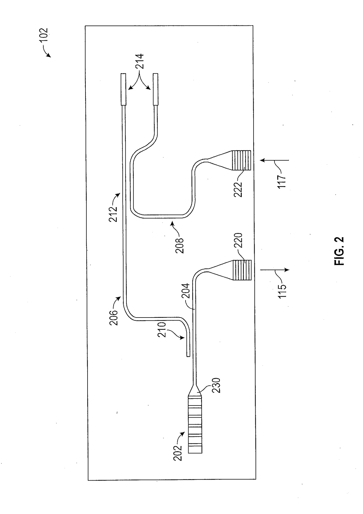 Photonic integrated circuit edge coupler structure with reduced reflection for integrated laser diodes