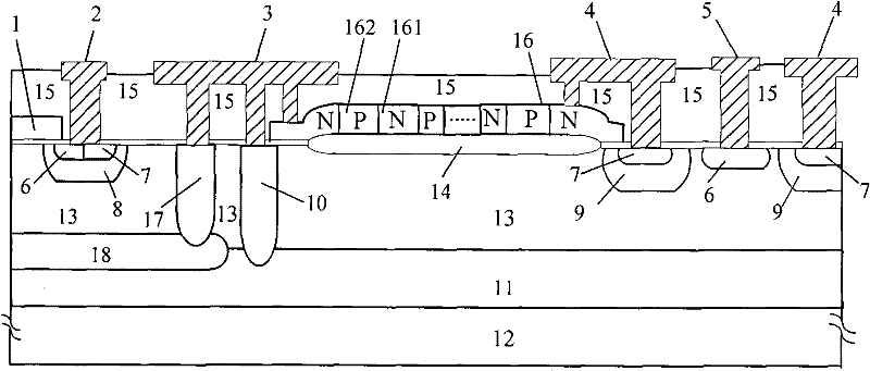 Controllable self-clamping SensorFET composite vertical power device