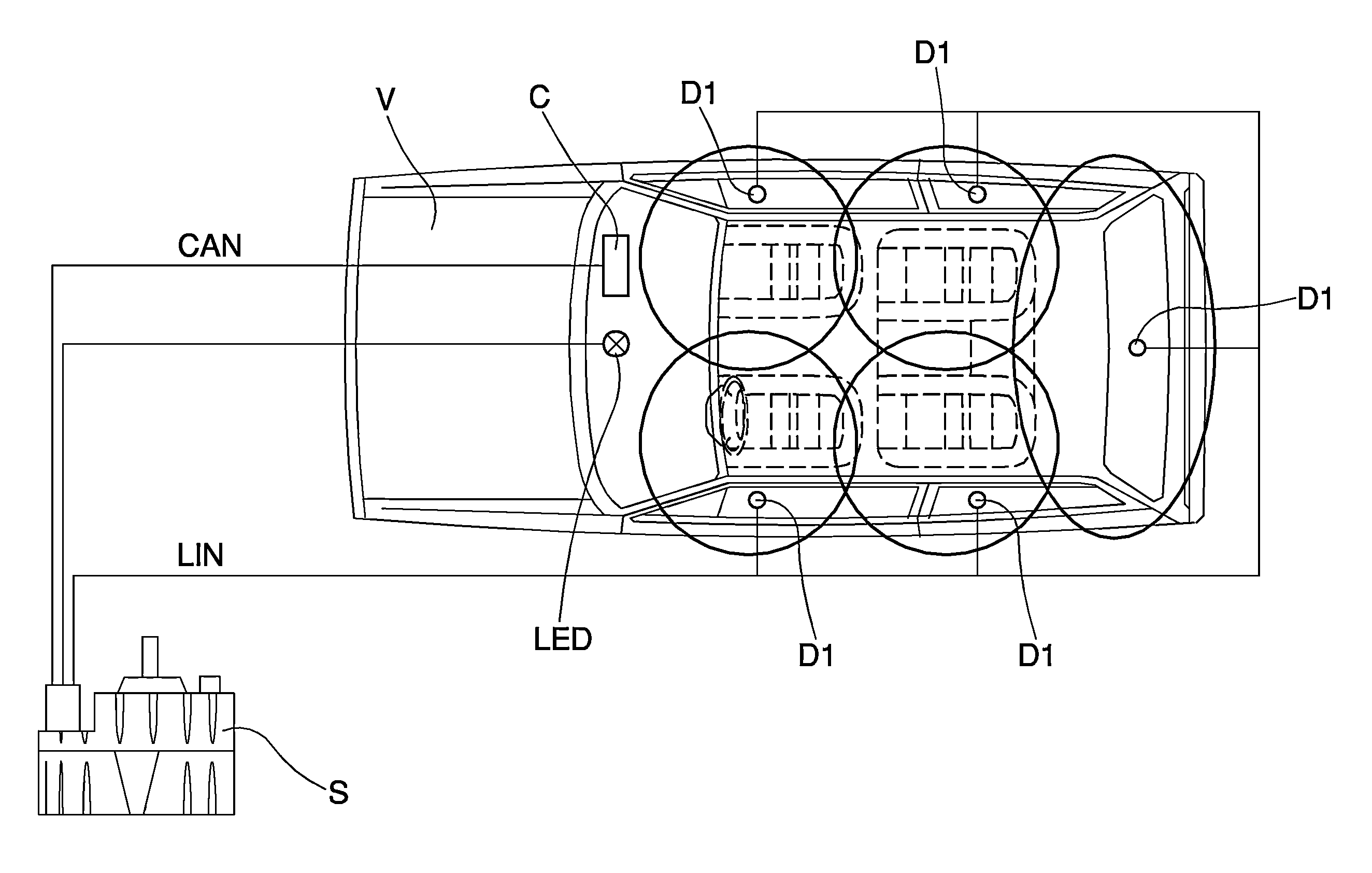 Acoustic signaling system for electric or hybrid vehicles