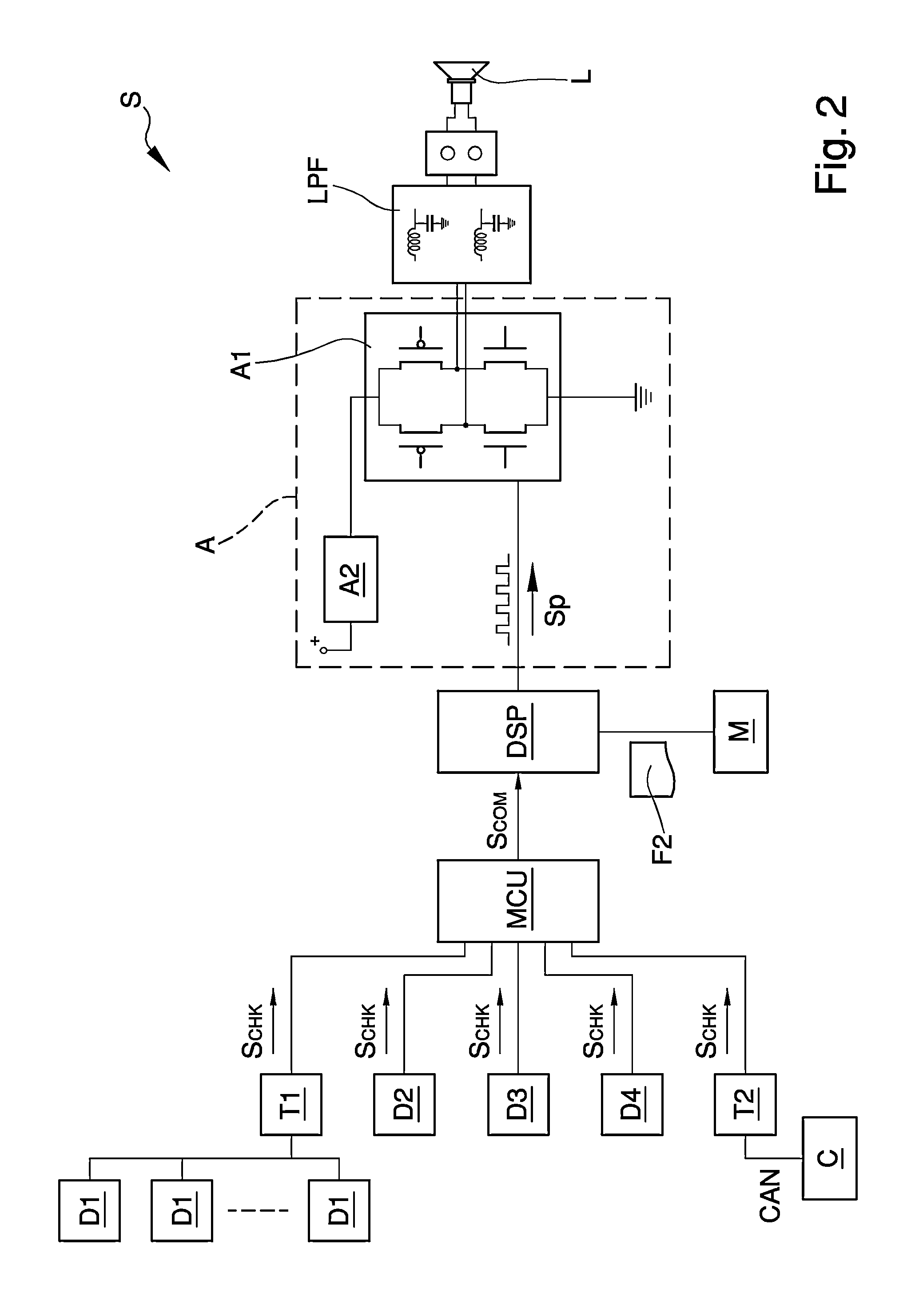 Acoustic signaling system for electric or hybrid vehicles